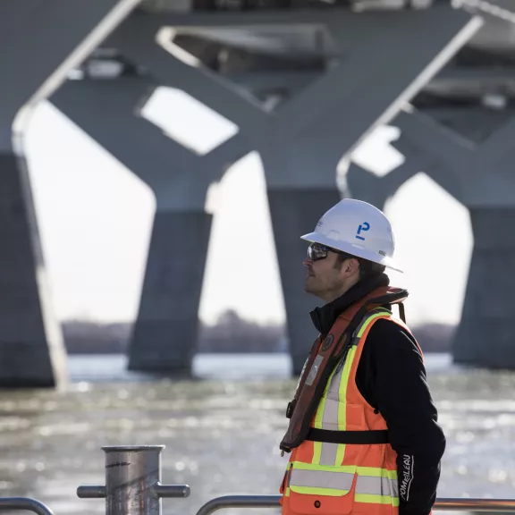man under a bridge