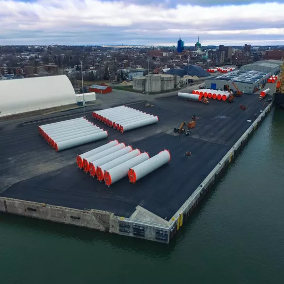 dock with building material