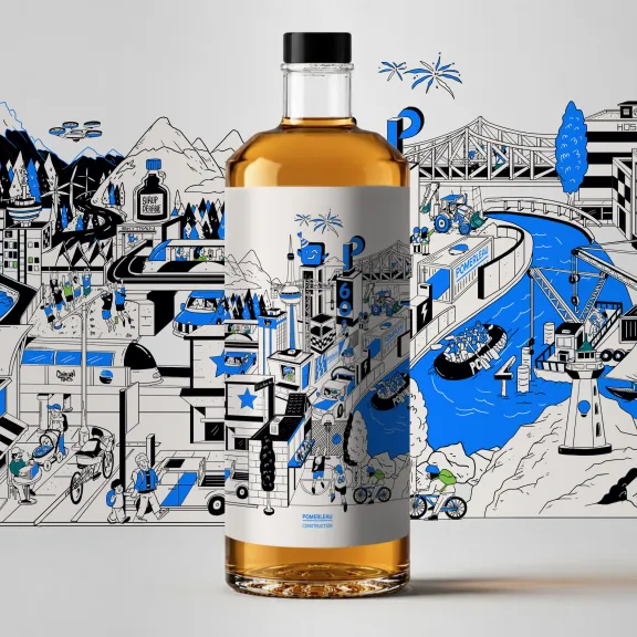 Campagne 2026 Sirop d'érable de Pomerleau pour ses 60 ans - Illustration signée Carson Ting