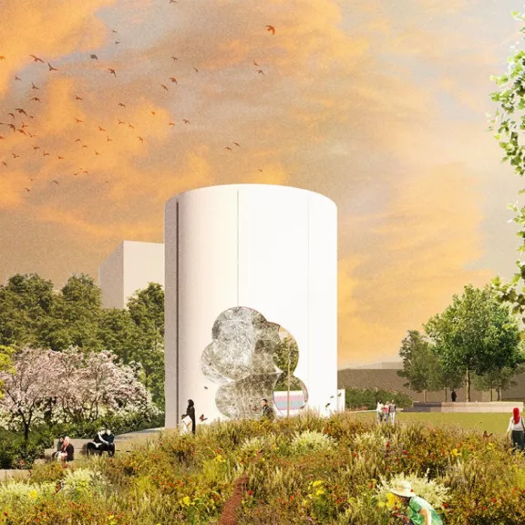 Rendering of the 2SLGBTQI+ National Monument, called Thunderhead, in Ottawa, a construction project built by Pomerleau.