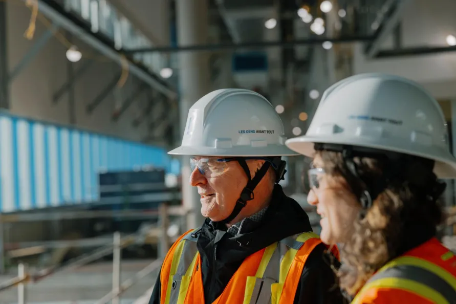 Pomerleau's workers on the construction site.