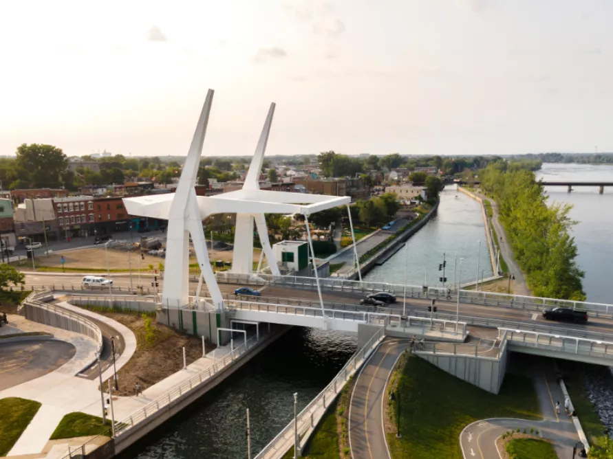 The Gouin Bridge in Saint-Jean-sur-Richelieu, Quebec, an example of Bridge restoration by Pomerleau.