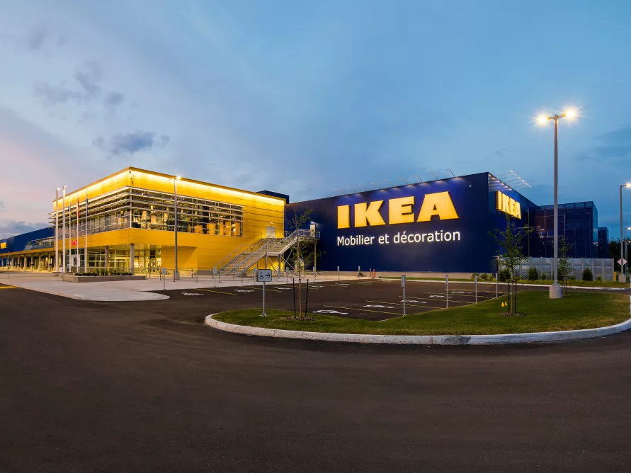 The new IKEA in Quebec City, Quebec, an example of a major commercial building project by Pomerleau