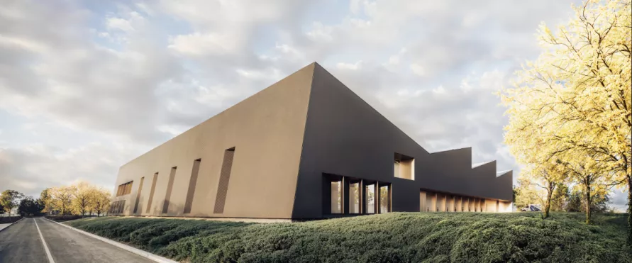 Toronto’s Multi-Function Paramedic Station Render, a new healthcare infrastructure constructed by Pomerleau in Ontario.