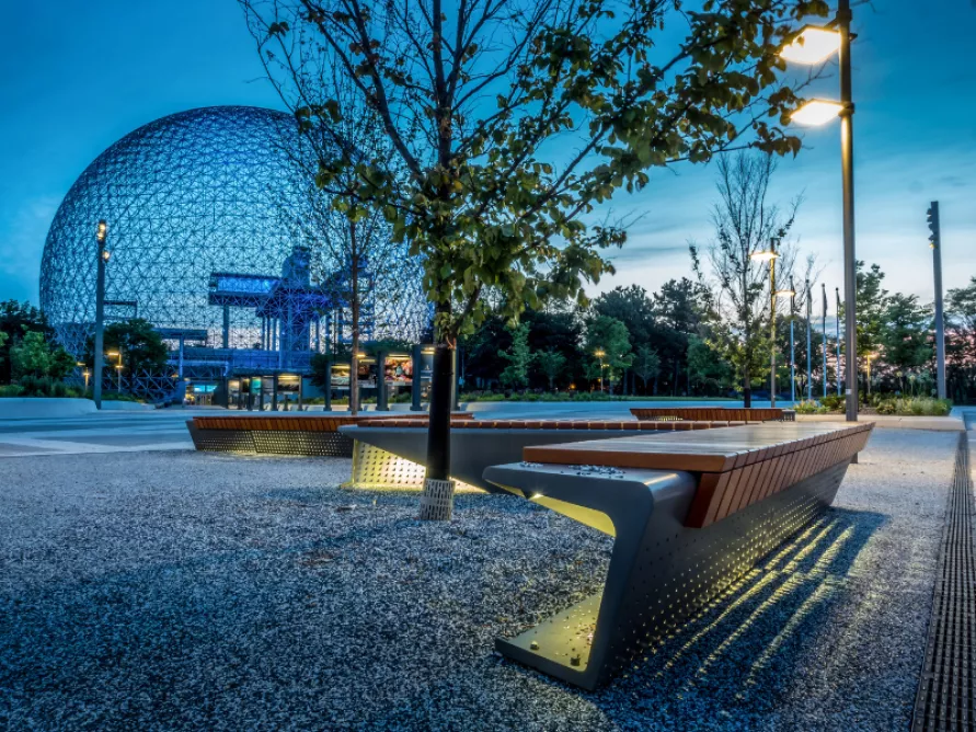 Jean-Drapeau Park, in Montreal, Quebec, an example of the urban construction ecosystem, constructed by Pomerleau